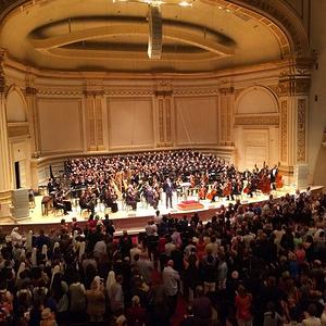 Composer Julian Darius Revie at the premiere of Mass of the Divine Shepherd at Carnegie Hall