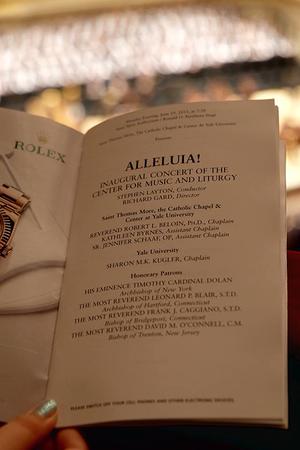 Program from Alleluia! / Mass of the Divine Shepherd at Carnegie Hall