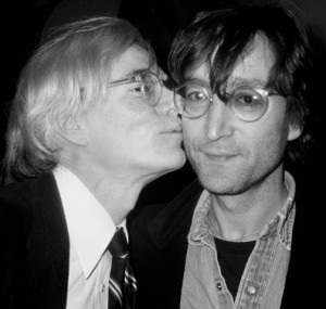 Andy kissing John Lennon