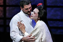 David Pomeroy is Pinkerton and Kelly Kaduce is Cio-Cio-San in Opera Theatre St. Louis' soaring Butterfly.