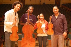 <font color="#000000">Members of the Harlem Quartet posing with "their" Strads</font>