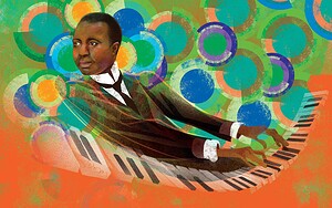Scott Joplin's "Extraordinary Journey,"  illustration from the June 2023 issue of "Opera News" by John Jay Cabuay.