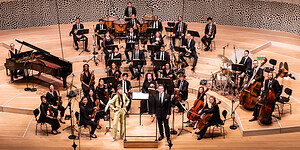 The Berlin Academy of American Music in Hamburg’s Elbphilharmonie with composer Josefine Opsahl and Garrett Keast.