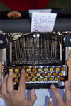 Hands and typewriter hard at work