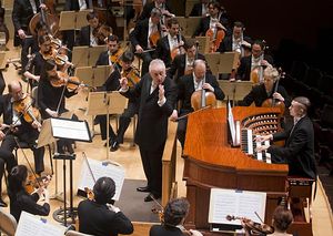 Bramwell Tovey and Cameron Carpenter in concert with the Boston Symphony, January 2017.