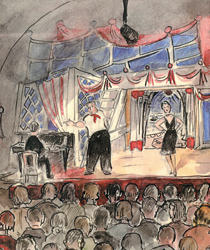 Drawing of a performance at Terezín