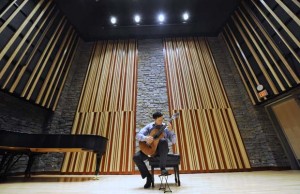 Daniel Bolshoy plays classical guitar in the superb acoustics of Pyatt Hall at the VSO School of Music.