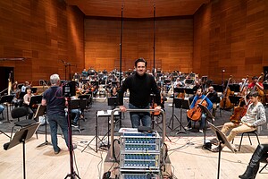 Robert Trevino and the Basque National Orchestra recording their acclaimed Ravel album