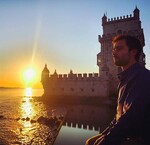 Winter sun at Bélem Tower on Rio Tejo, Lisboa